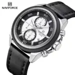 Naviforce 8075 Watch For Men-Black White