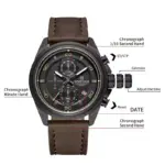 Naviforce 8075 Watch For Men-Dark Brown Black - Image 3