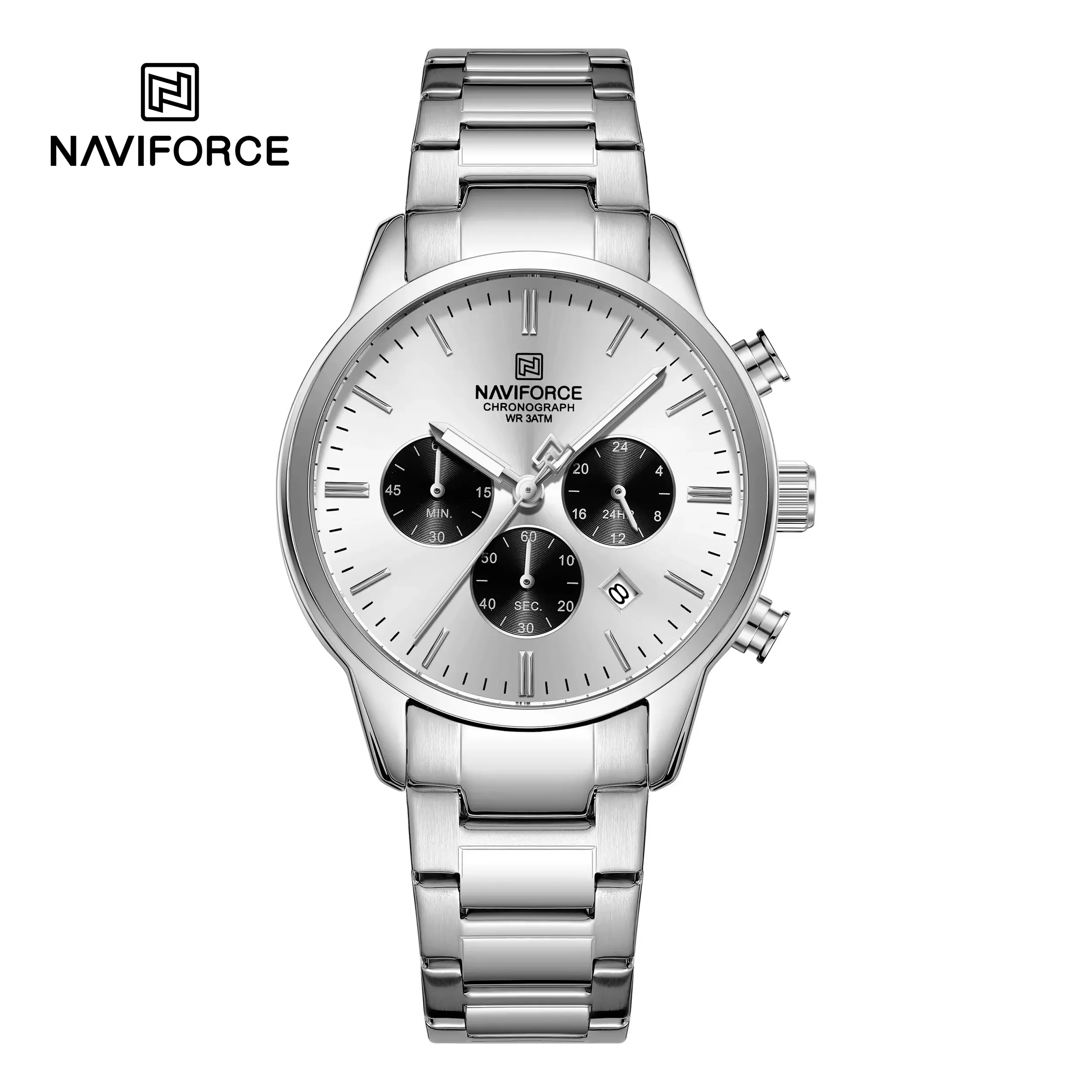 Naviforce-8076-For-Men-Silver.webp Naviforce 8076 Watch For Men-Silver - Image 1