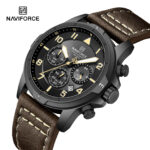 Naviforce 8077 Watch For Men - Black Brown