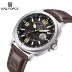 Naviforce 8078 Watch For Men-Coffee - Image 2
