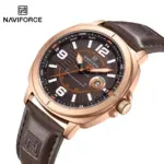 Naviforce 8078 Watch For Men-Rose Coffee - Image 4