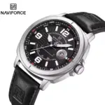 Naviforce 8078 Watch For Men- Silver Black - Image 2