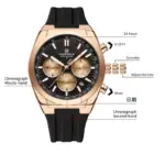 Naviforce 8080 Watch For Men - Black Rose - Image 3