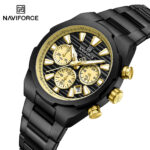 Naviforce 8081 watch for men-Black Gold