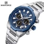 Naviforce 8081 watch for men-Silver Blue - Image 2