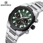 Naviforce 8081 watch for men-Silver Green