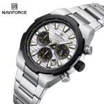Naviforce 8081 watch for men-Silver white