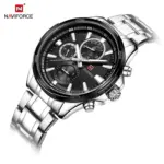Naviforce 9089 Watch For Men - Silver Black - Image 2