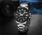 Naviforce 9089 Watch For Men - Silver Black