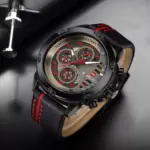 NAVIFORCE 9110 Military Watches for Men - Red and Black