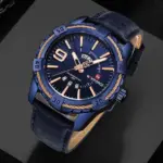Naviforce 9117 Leather Belt Watch For Men-Blue