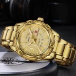 Naviforce 9117 CH Watch For Men- Golden - Image 3