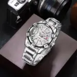Naviforce 9117 Chain Watch For Men- Silver - Image 2