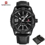 Naviforce 9117 Leather Belt Watch For Men – Black - Image 2