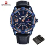 Naviforce 9117 Leather Belt Watch For Men-Blue - Image 4