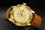 Naviforce 9117 Leather Belt Watch For Men – Golden - Image 4