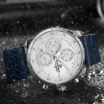 Naviforce 9148 Watch For Men - Silver Dark Blue - Image 2