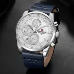 Naviforce 9148 Watch For Men - Silver Dark Blue