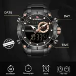 Naviforce 9163 Watch For Men-Black - Image 2