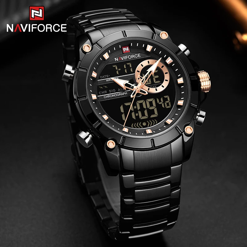 Naviforce-9163-CH-Black.webp Naviforce 9163 Watch For Men-Black - Image 1