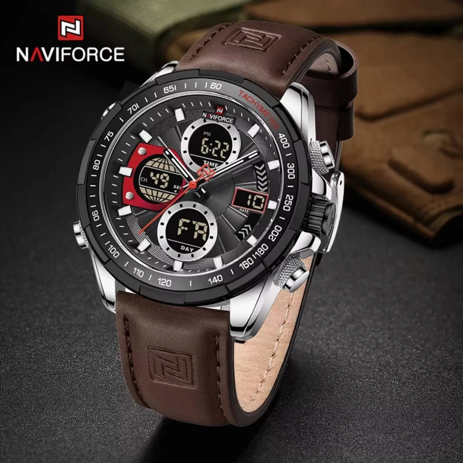 Naviforce-9197-L-Black-Coffee.webp Naviforce 9197 L Watch For Watch - Black Coffee - Image 1
