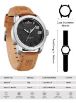 Naviforce 9202L Men's Leather Watch - Brown Light - Image 5