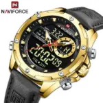 Naviforce 9208 Watch For Men-Golden Black - Image 2