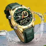 Naviforce 9208 Watch For Men- Golden Green - Image 3