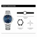 Naviforce 9214 Watch  For Men - Silver and Blue - Image 3