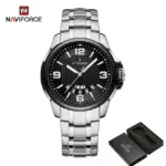 Naviforce 9215 Watch  For Men - Silver Black
