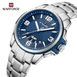 Naviforce 9215 Watch  For Men - Silver Blue