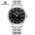 Naviforce 9228 Watch For Men - Silver Black
