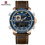 Naviforce 9236 Watch For Men - Brown Rose Blue