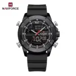 Naviforce 9253 Silicon Watch For Men-Black - Image 4