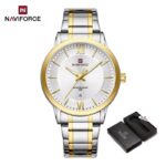 Naviforce 9254 Watch For Men - Silver Gold