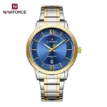 Naviforce 9254 Watch For Men - Silver Gold Blue