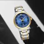 Naviforce 9254 Watch For Men - Silver Gold Blue - Image 2