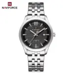 Naviforce 9255 Watch For Men - Silver Black - Image 2