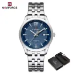 Naviforce 9255 Watch For Men - Silver Blue