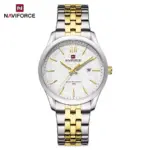 Naviforce 9255 Watch For Men - Silver Gold