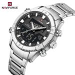 Naviforce 9259 Watch  For Men -  Silver Black - Image 4