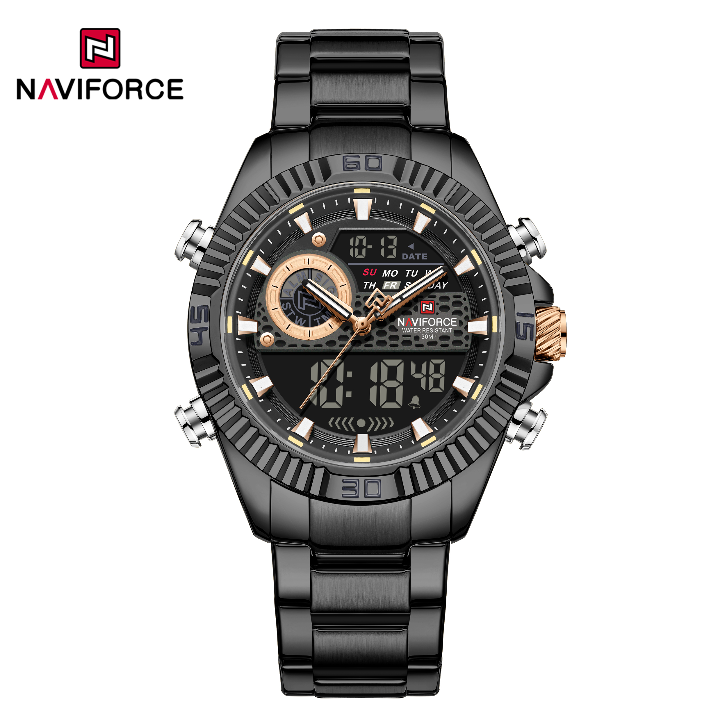 Naviforce-9262-watch-for-men-CH-Black-Rose.jpg Naviforce 9262 Chain watch for men CH-Black Rose - Image 1