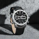 Naviforce 9263 Watch For Men-Silver Black