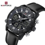 Naviforce 9263 Lethar Watch For Men - Black Gray - Image 3