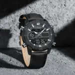 Naviforce 9263 Lethar Watch For Men - Black Gray