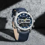 Naviforce 9263 Leathar Watch For Men - Blue