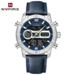 Naviforce 9263 Leathar Watch For Men - Blue - Image 3