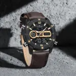 Naviforce 9263 Leathar Watch For Men - Brown