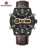 Naviforce 9263 Leathar Watch For Men - Brown - Image 3